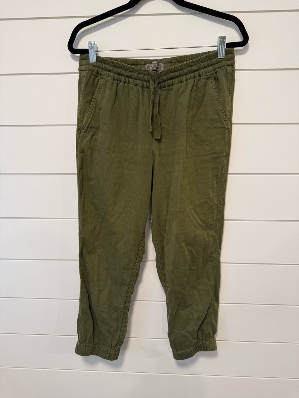 Point Sur Olive Green Lightweight Drawstring Jogger Pants Size 8 Summer Pants